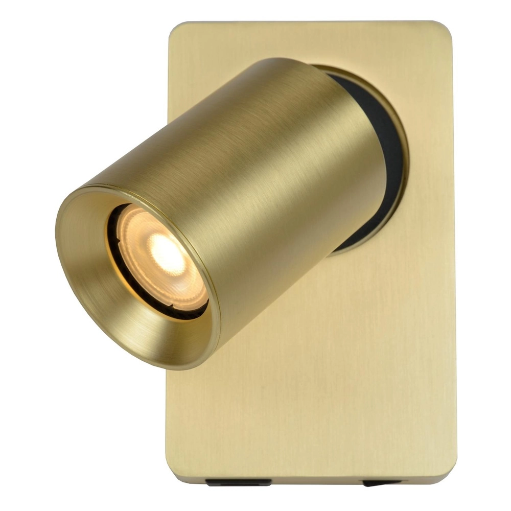 Bedside lamp Nigel with USB charging point gold Lucide 5411212092953
