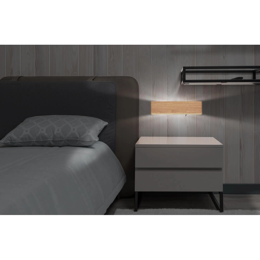 Design wall lamp Siegfried M wood with switch Globo 9007371418145