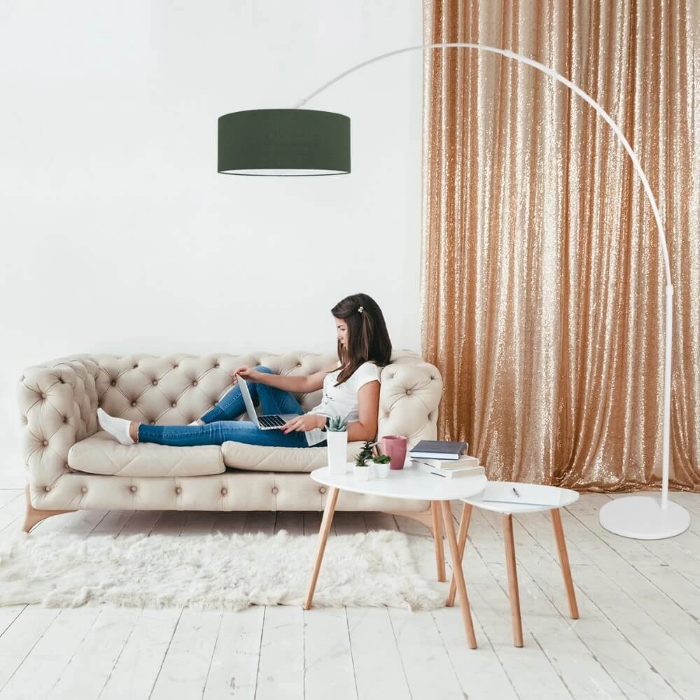 Green arc lamp Sparkled with velvet shade Steinhauer 8712746152340