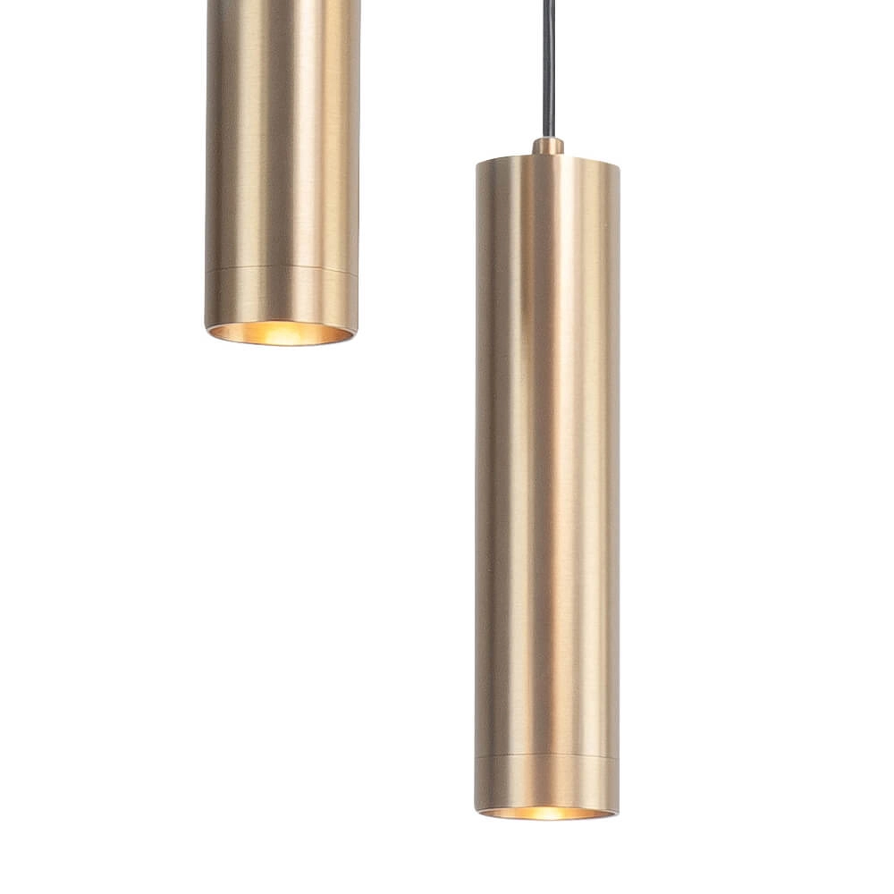 Round pendant hanging lamp Perugia matt gold - 3x GU10 Highlight 8718379046803