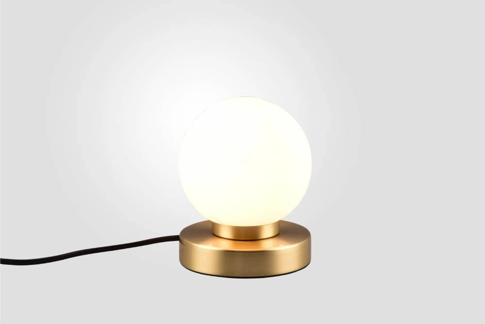 Table lamp Prinz Ii gold with white glass