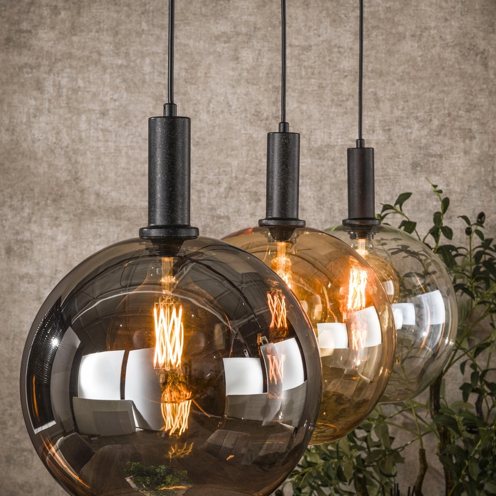 Glass pendant lamp Sfera 3x Ø 30cm - coloured glass Lyora 8716803512351