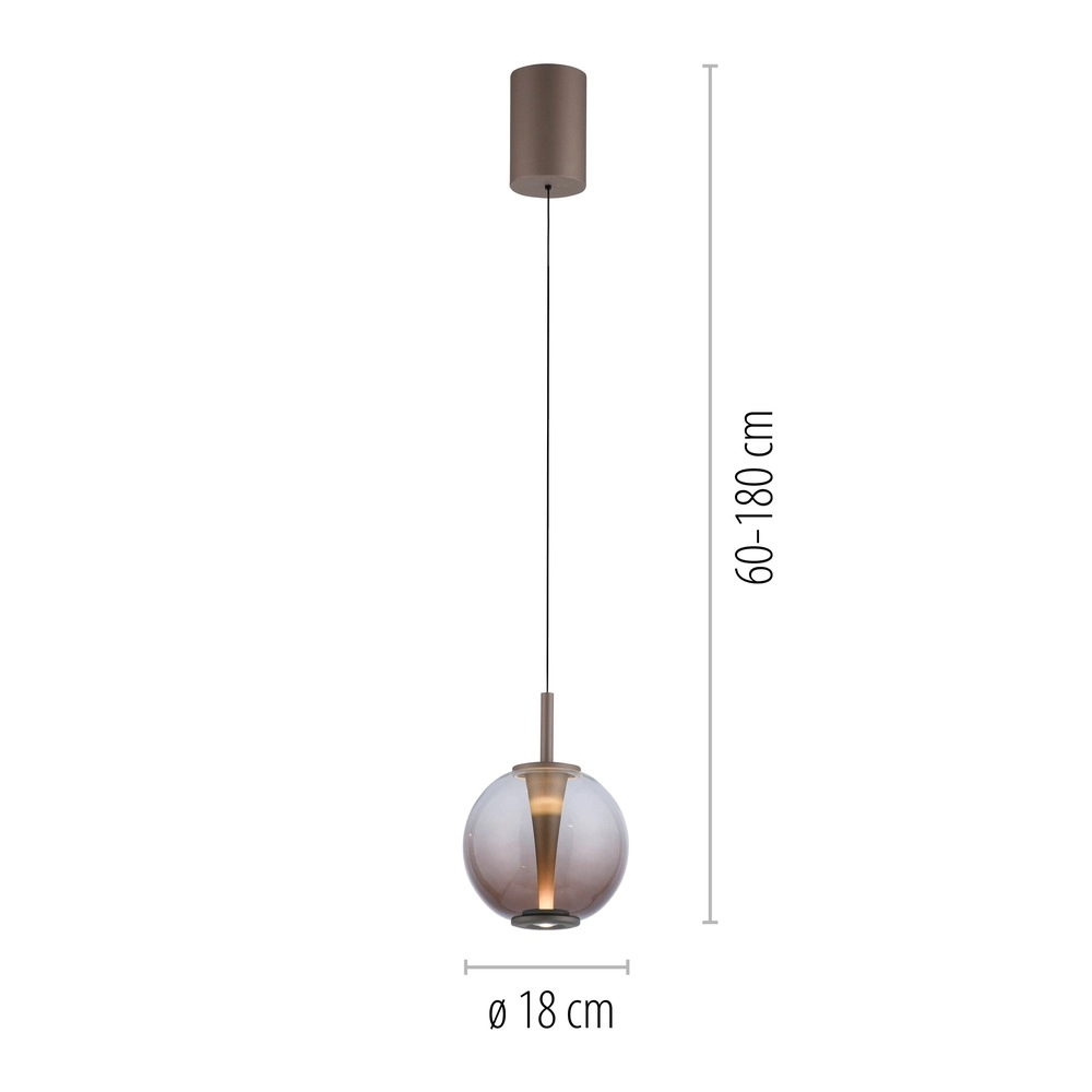 Led pendant light Pure Infinity with amber glass - Ø 18cm Paul Neuhaus 4012248399040