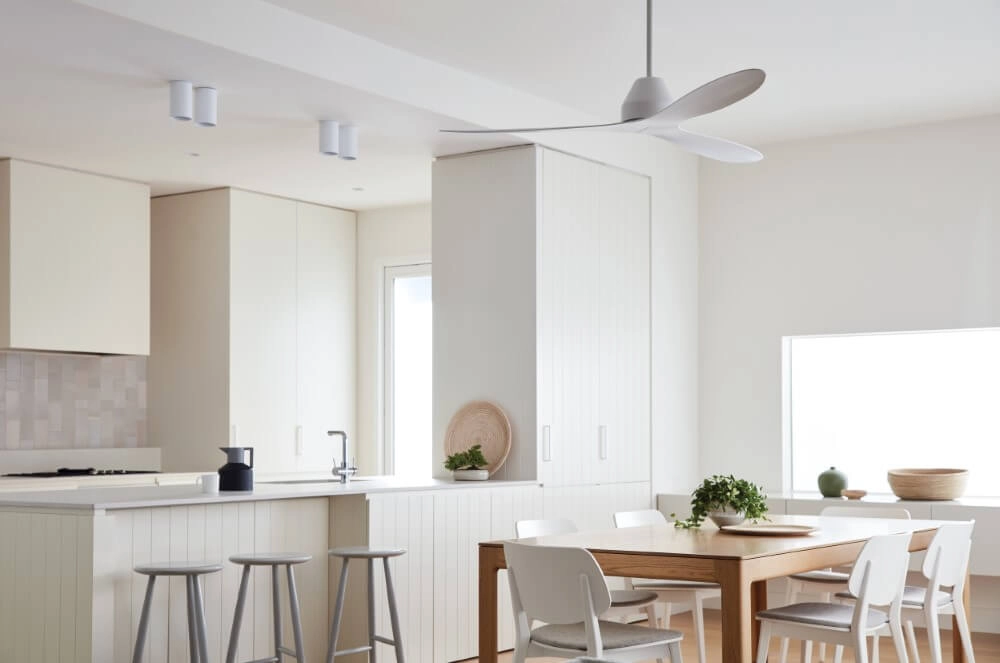 Ceiling fan white without lamp Whitehaven Ø 143cm IP55 Beacon 9333509136439