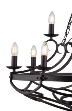 Large antique chandelier Cartwheel Ø 89cm Searchlight 5053423158723