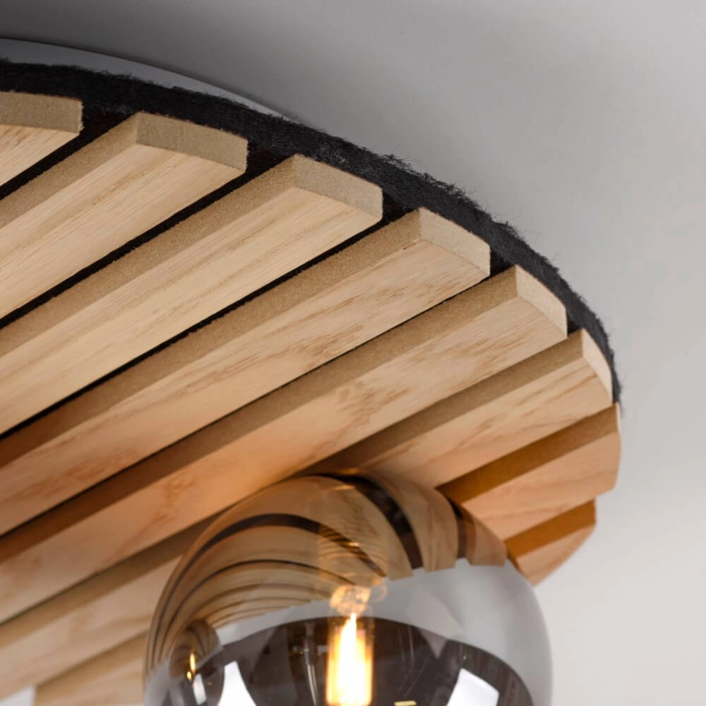 Wooden ceiling lamp Green Stika round Just Light 4043689004231