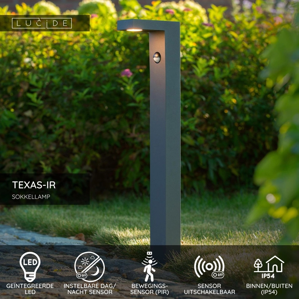 Pedestal lamp Texas-Ir with sensor anthracite Lucide 5411212281012