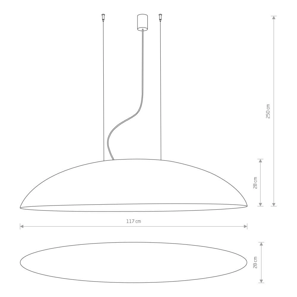 XXL hanging lamp Canoe oval 117cm Lyora 5903139792790
