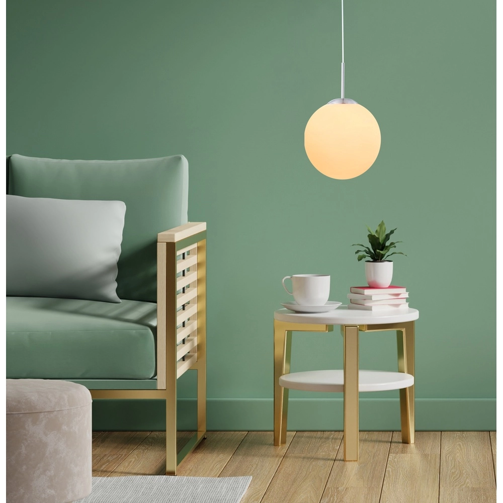 Design pendant lamp Balla nickel with white Ø 25cm Globo 9007371129409