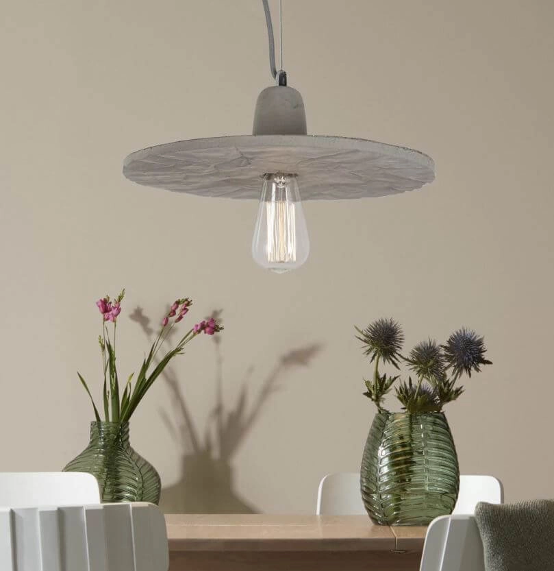 Concrete pendant lamp Paper Ø 35cm KS Verlichting 8714732755405