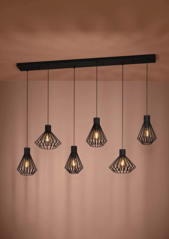 Wire hanging lamp Basidano 6x E27 Stars of Light 9008606239030