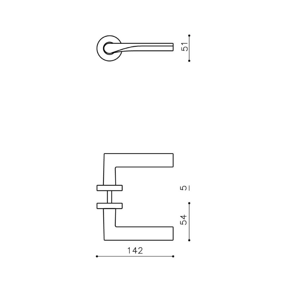 Design door handle Fin matt chrome Olivari 8714186477779