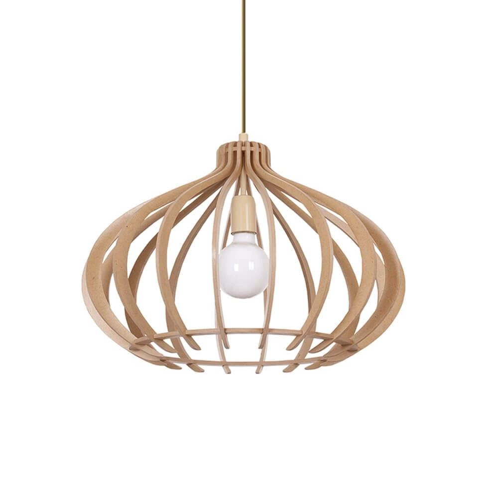 Wooden hanging lamp Ika Ø 51cm