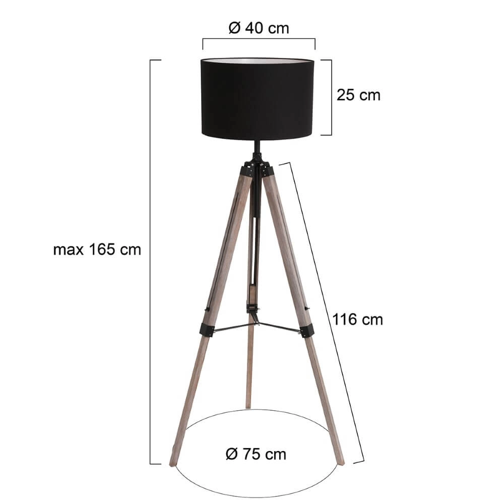 Tripod table lamp Triek black hood Steinhauer 8712746152388