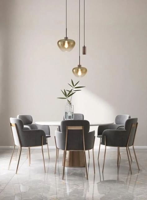 3-light pendant lamp Genua brown with 1x gold glass Ø 24cm - 1x Ø 29cm and 1 pendant Masterlight 8718121357447