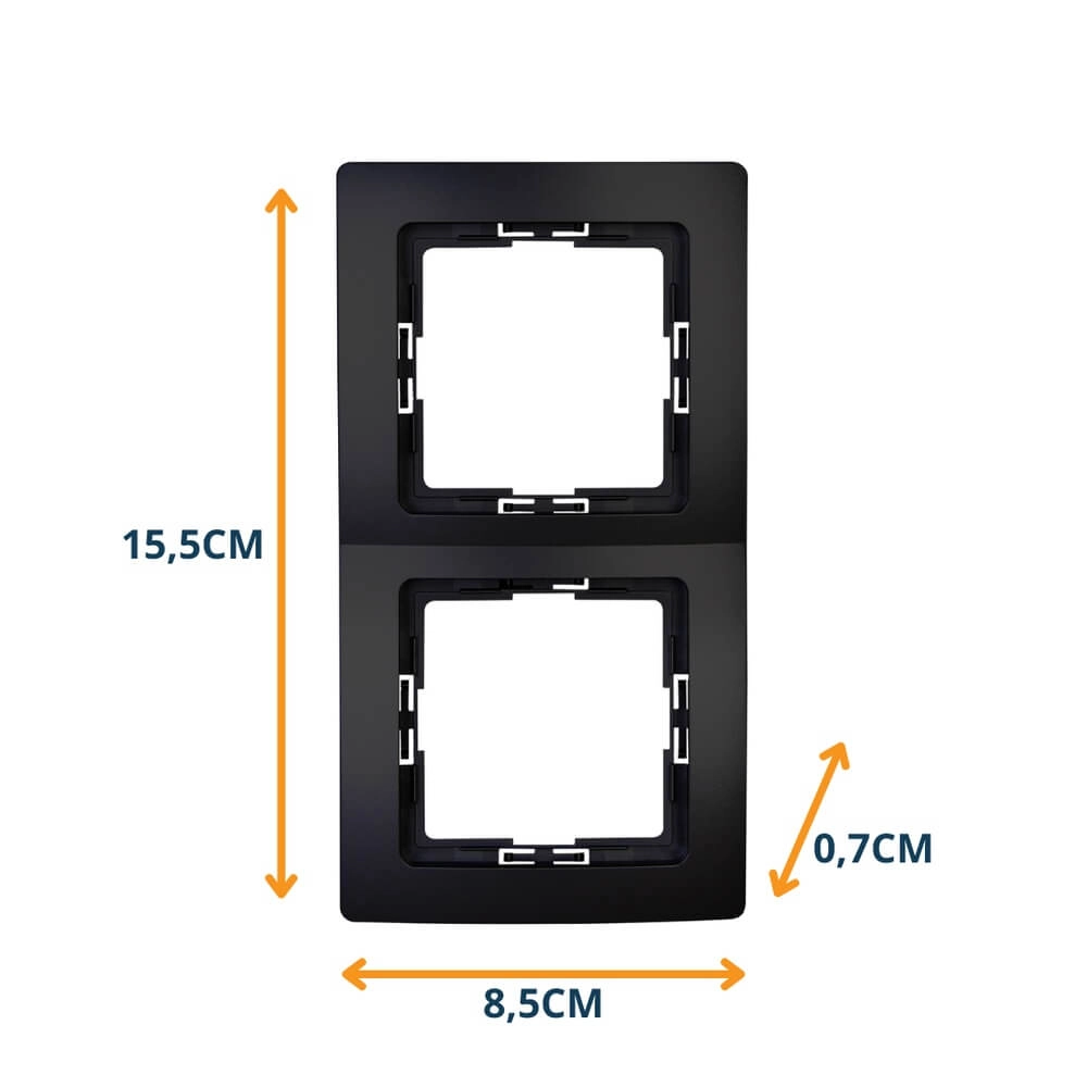 Cover frame Paris 3-fold black Lyora 4008224657198