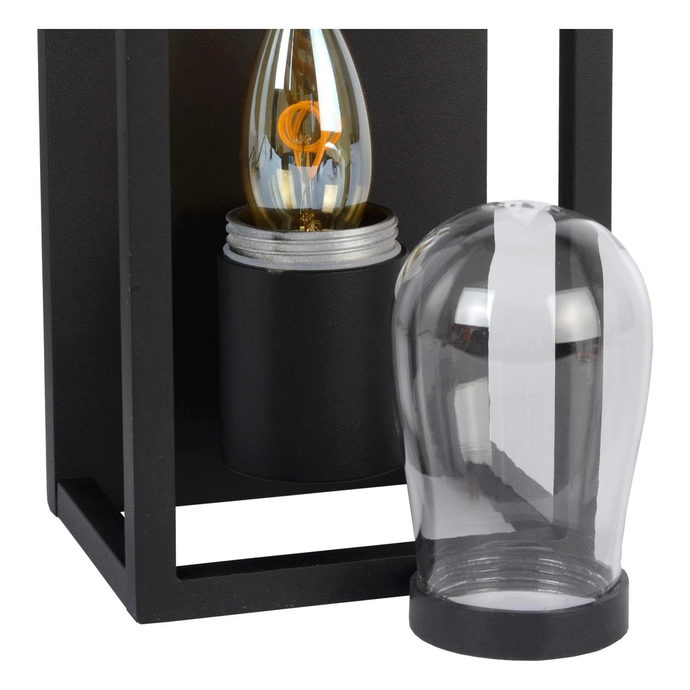 Black wall lamp Carlyn single bathroom IP54 Lucide 5411212271723