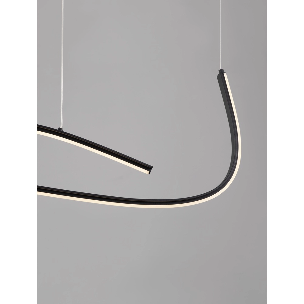 Pendant lamp Brio with curl black Lyora 5212017479846