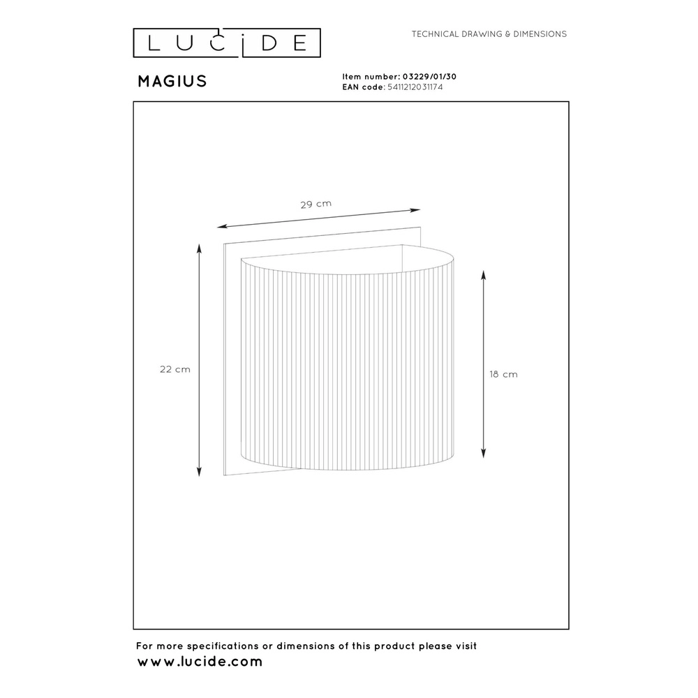 Wall lamp Magius Rattan Lucide 5411212031174