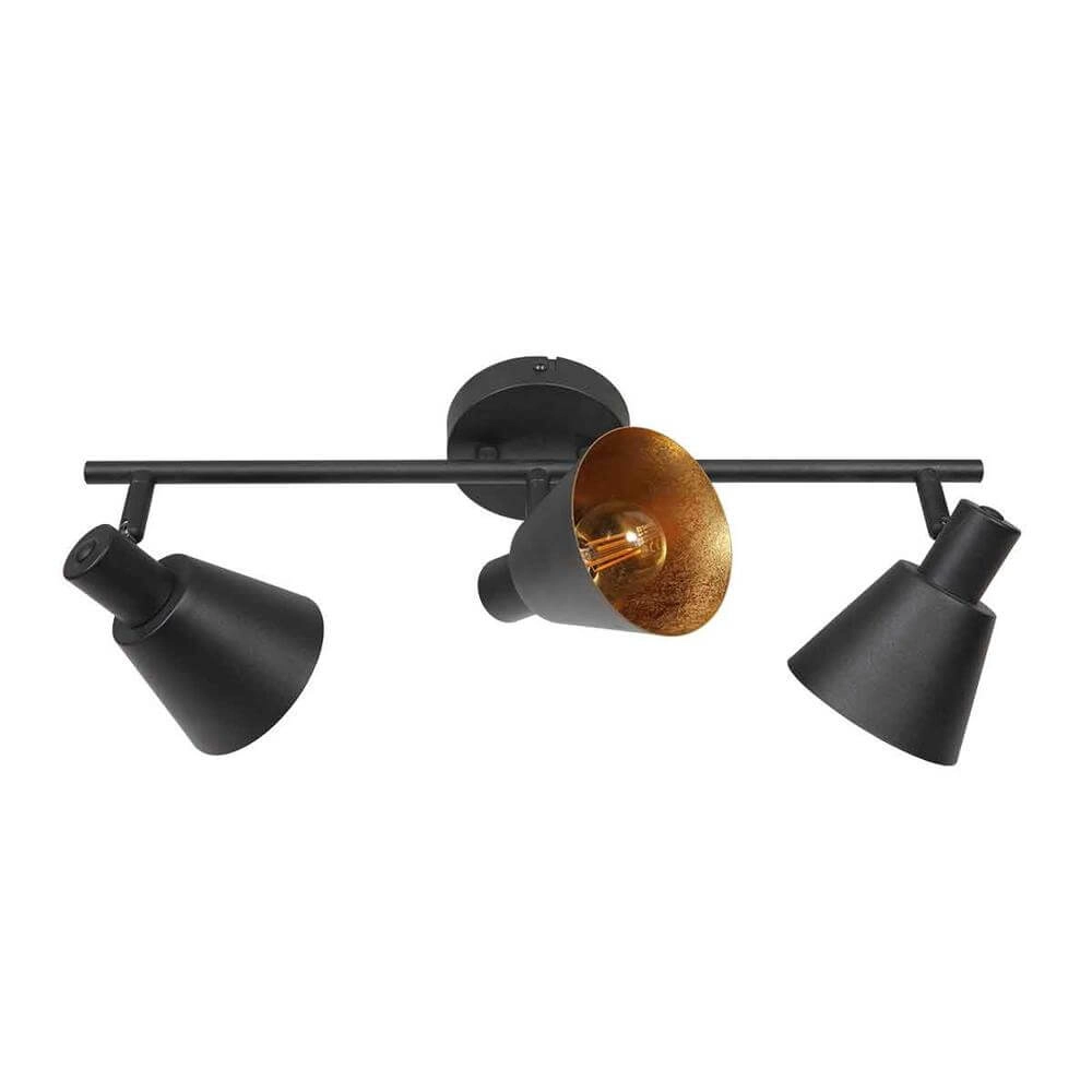 Ceiling lamp Oeroe black with gold 3-lights Steinhauer 8712746176346