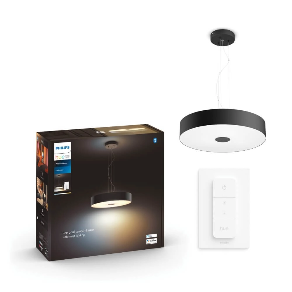 Hanging lamp Hue Fair - White Ambiance Ø 44.4cm black Philips 8719514341296