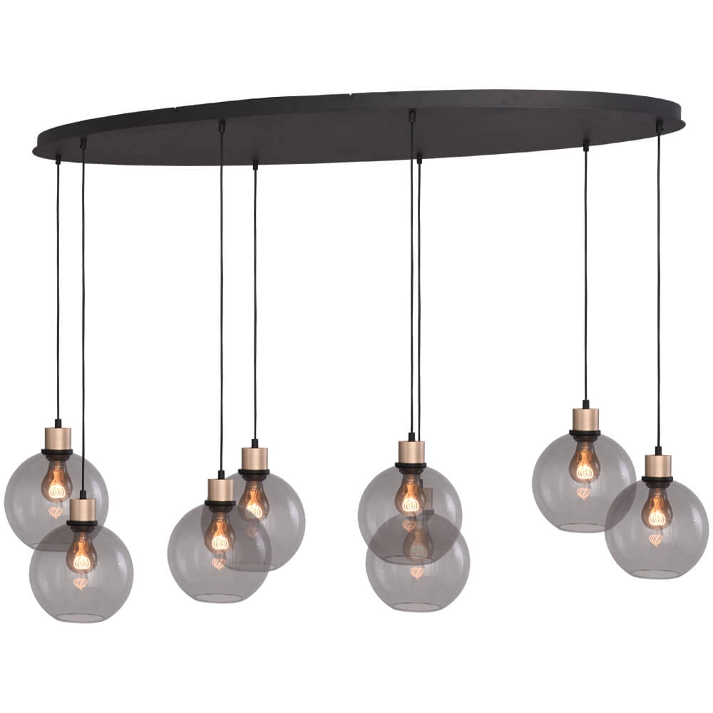 Hanging lamp oval Lazise Oval 8x Ø 20cm gold