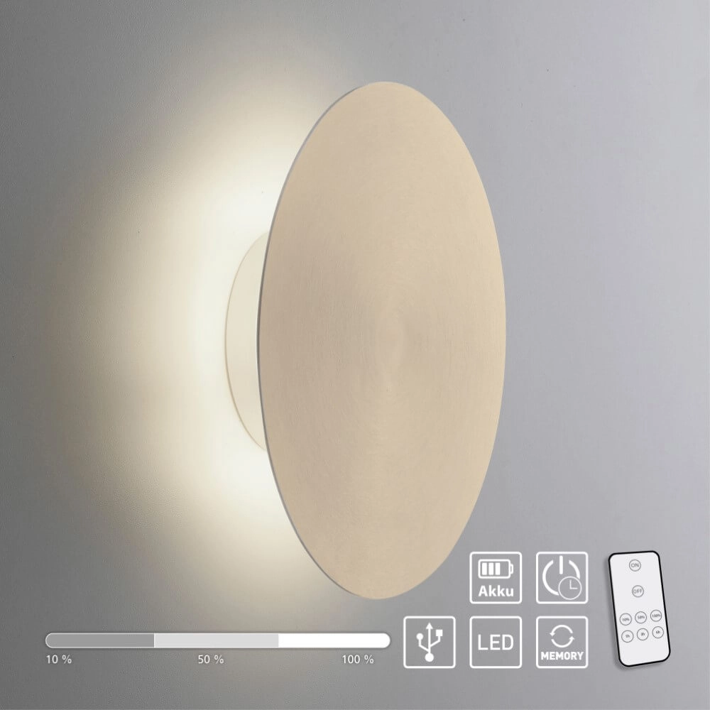 Design wall lamp Akku Puntua Ø 25cm brass Paul Neuhaus 4012248372524