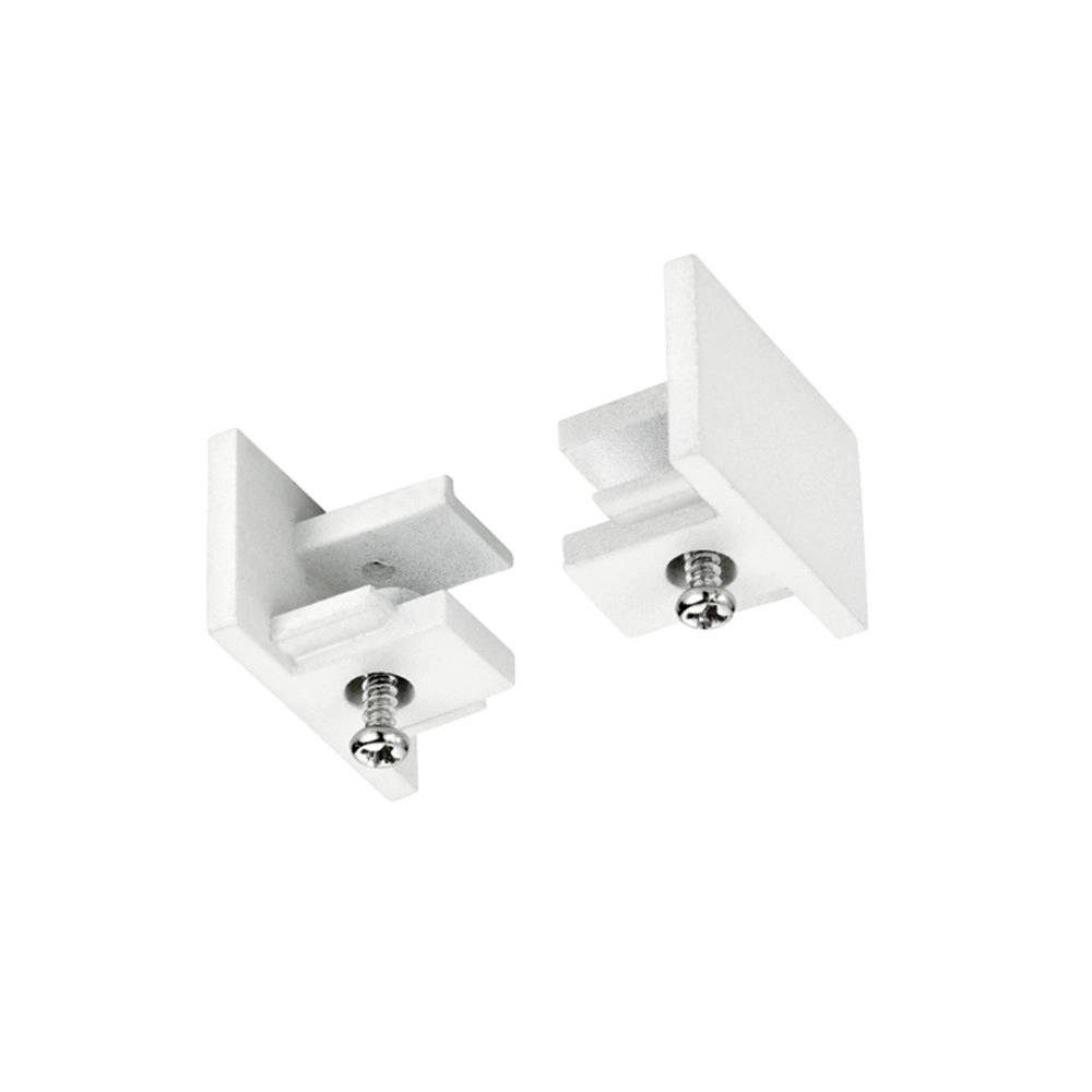 End cap white Duoline for 2-phase track lighting