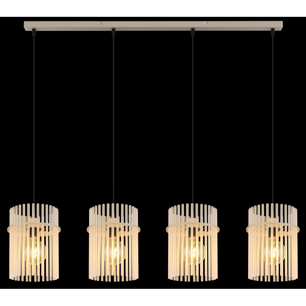 4-light pendant lamp Gorley sand brown with glass Globo 9007371572717