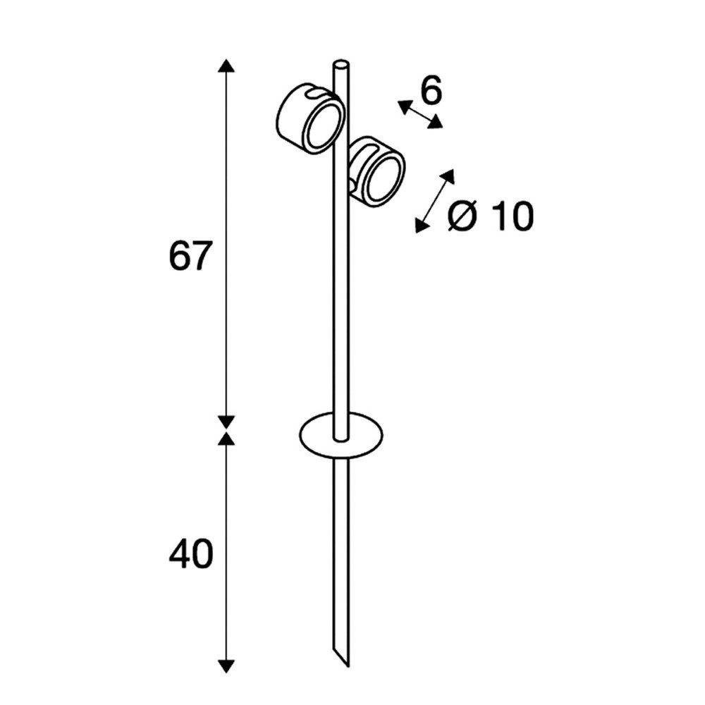 Standing garden spotlights Sitra 260 SL Spike SLV 4024163134460