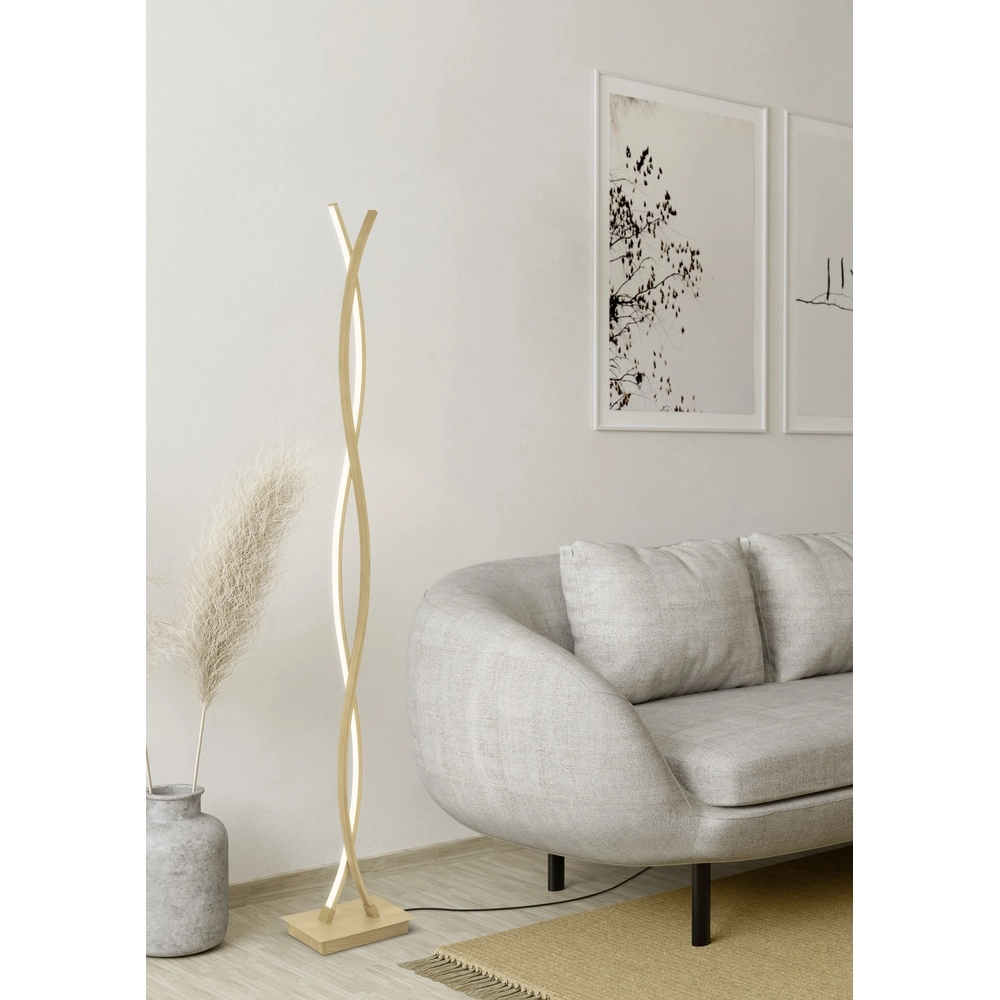 Wood look led floor lamp Lasana 4 143cm Eglo 9008606310333