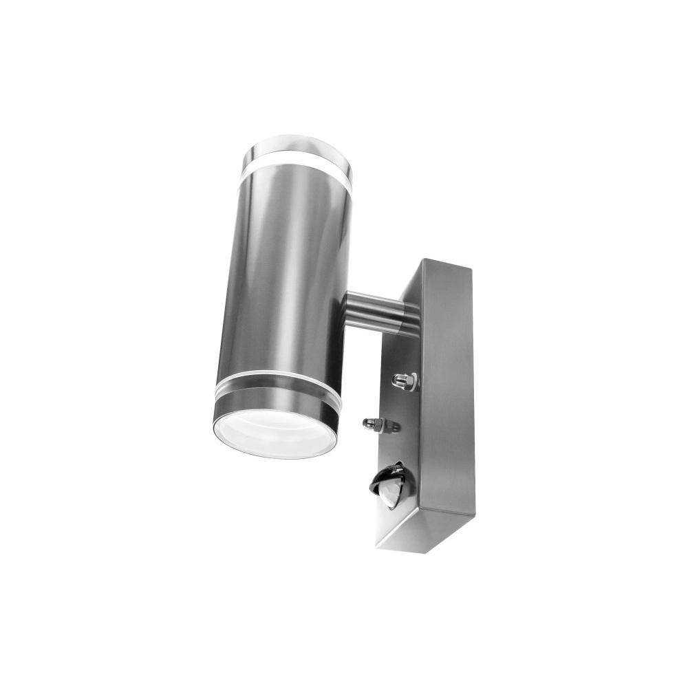 Double wall spotlight with sensor Opden Stainless steel - 2x GU10 Lyora 5055788285663