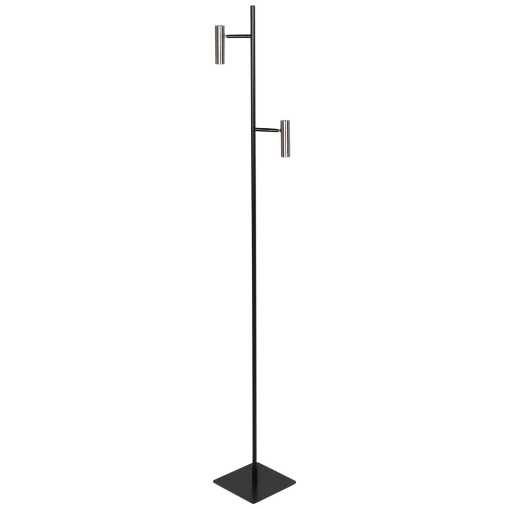 Floor lamp 2-lights Lumo black with nickel Steinhauer 8712746184679