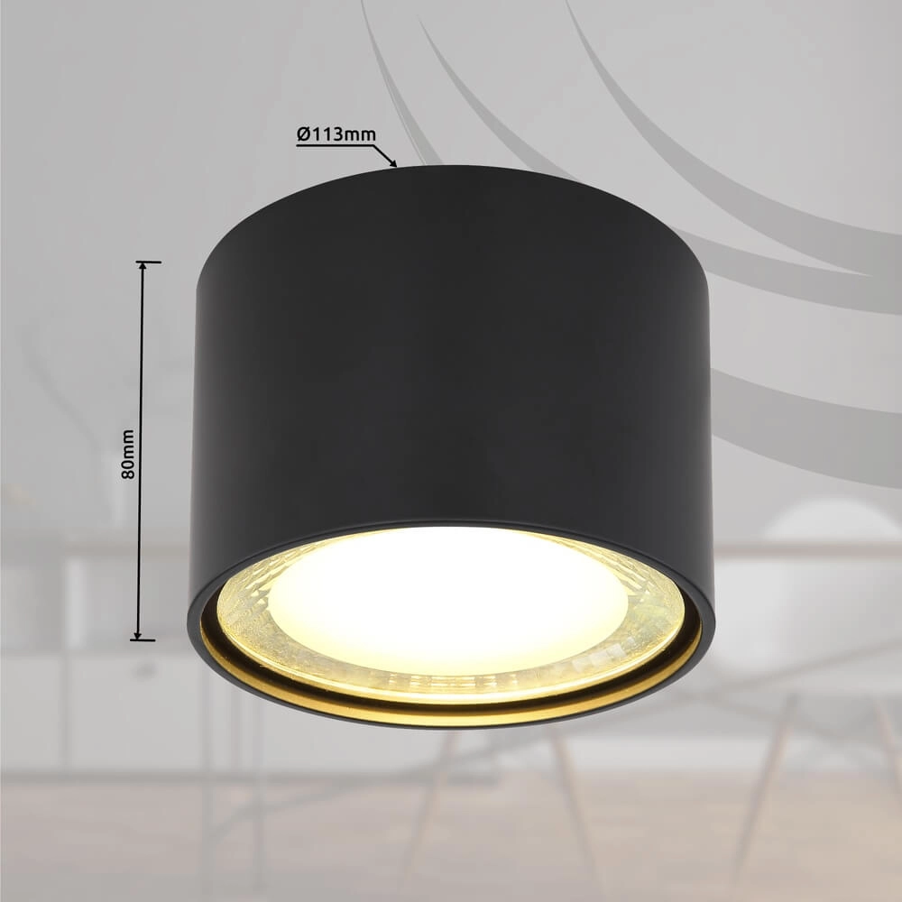 Ceiling lamp Serena Ø 11.3cm black Globo 9007371402144