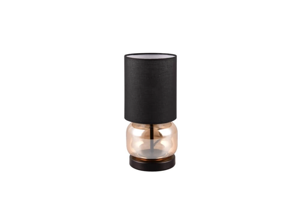 Black table lamp Elio with amber glass Trio 4017807601053