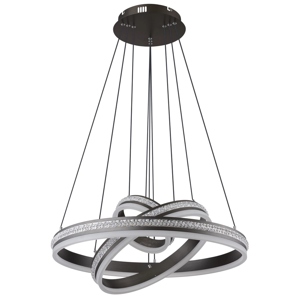 Design pendant lamp Grouni 3 rings titanium brushed Globo 9007371455003