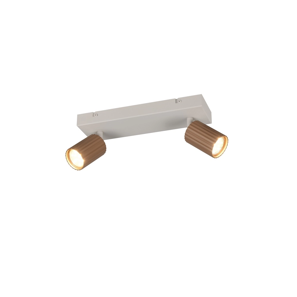 Surface-mounted spot Soka 2-light mocha brown