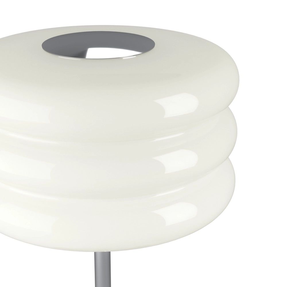 Design table lamp Tortora chrome with white Ø 20cm
