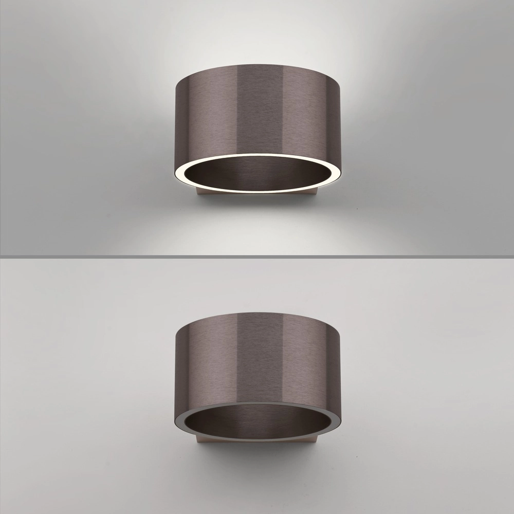 Rechargeable wall lamp Pure Akku Clipse Dark brown brushed Paul Neuhaus 4012248393017