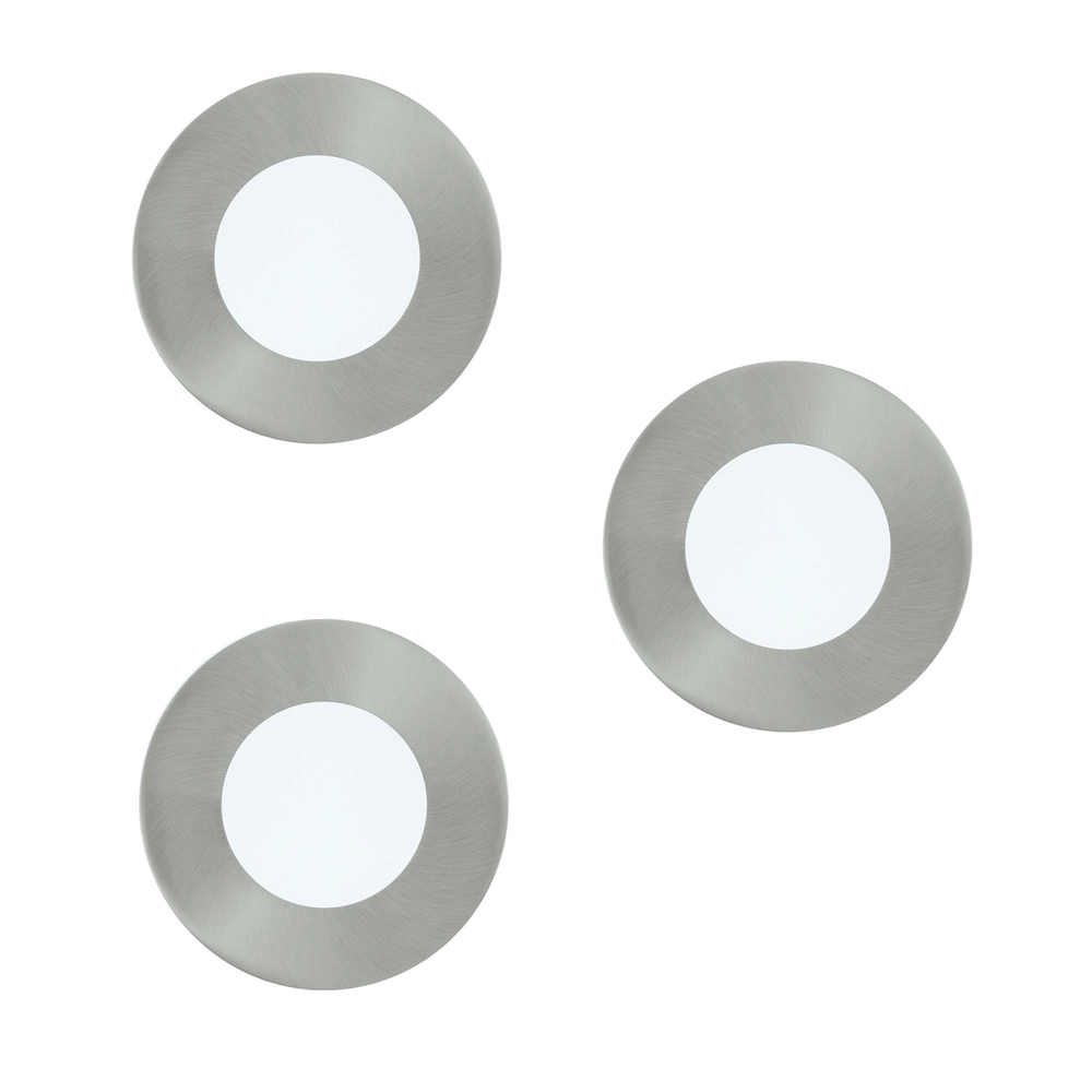 Set of 3 recessed spotlights Fueva 1 nickel