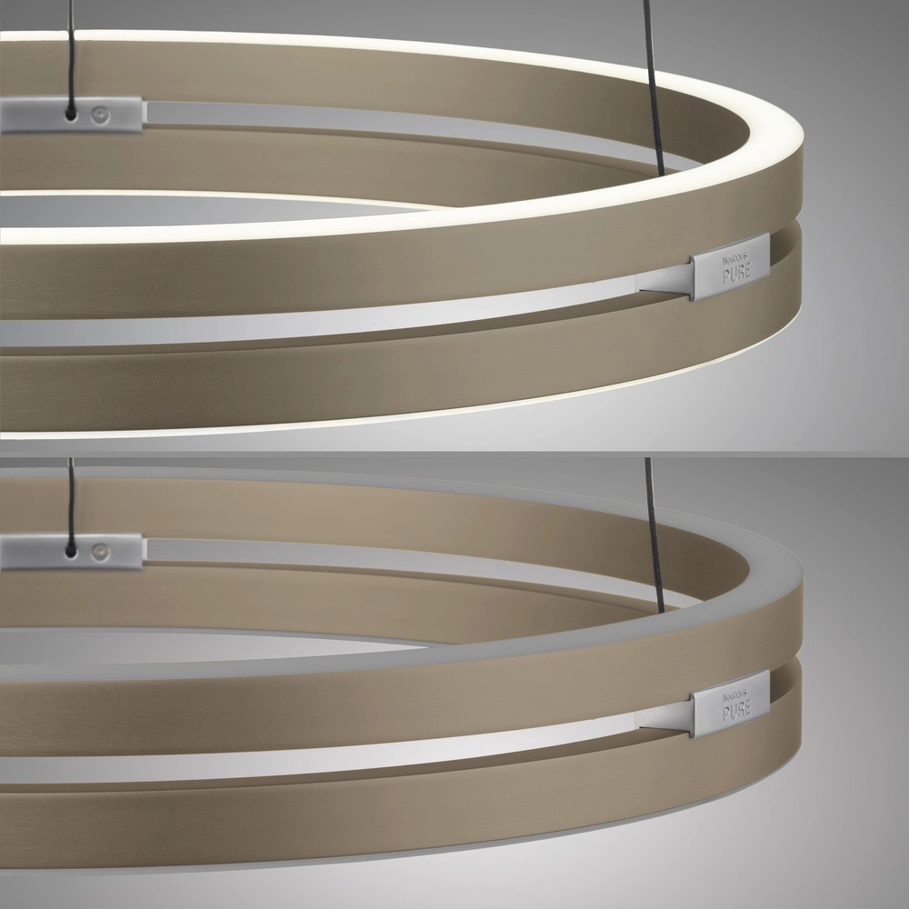 Office pendant lamp Pure E-Loop bronce - Ø 50cm Paul Neuhaus 4012248398357