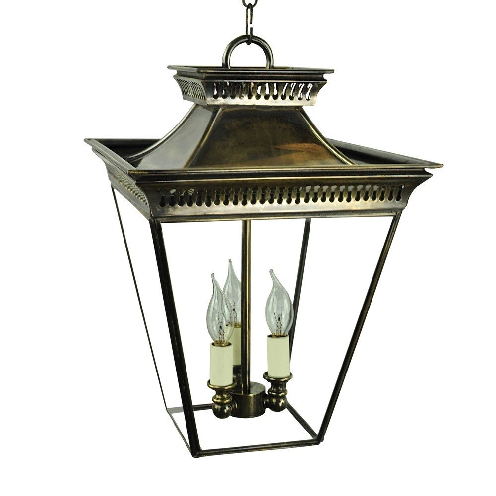 Antique pendant lamp Pagoda M 3-light - antique copper (ant)