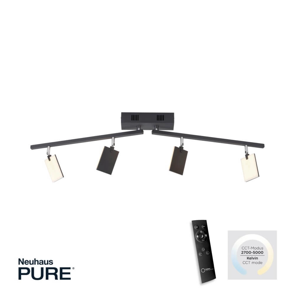 Ceiling lamp Pure Mira 4-light black Paul Neuhaus 4012248359457