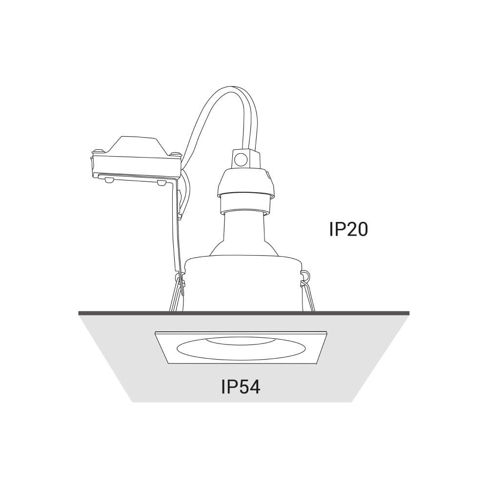 Black recessed spotlight Delta IP54 Lyora 5903139837095