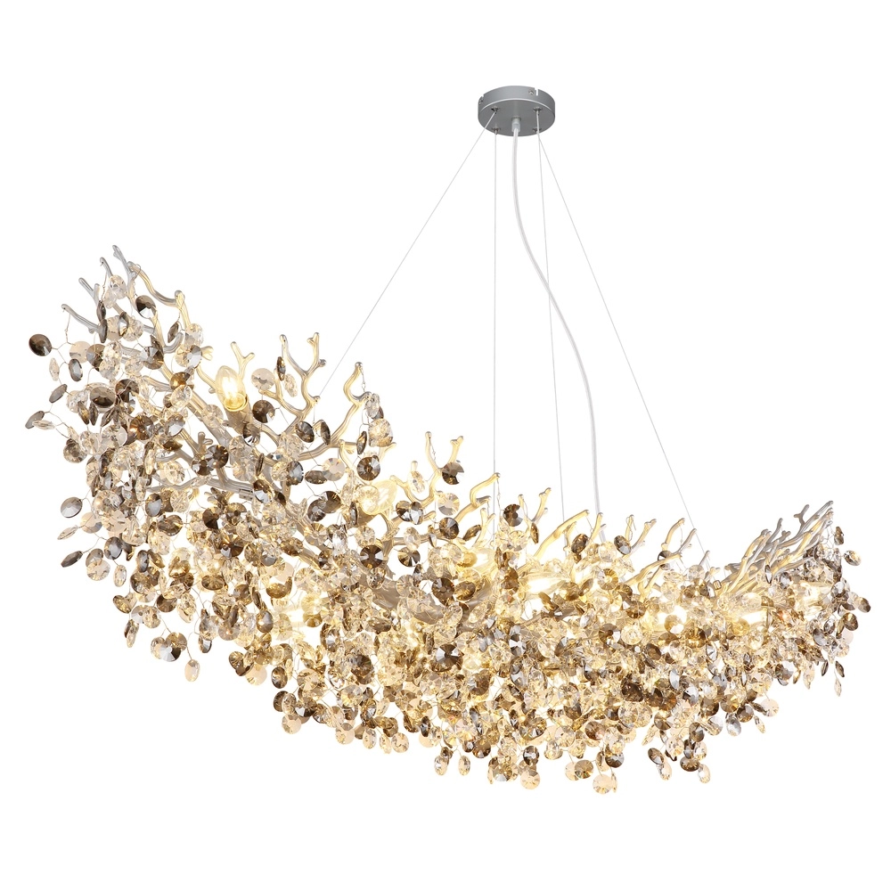 Pendant lamp Queena silver grey 150cm