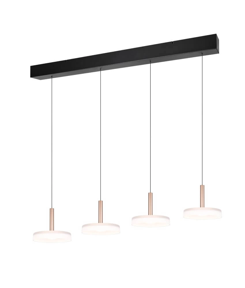 4-light LED pendant light Celeste white glass