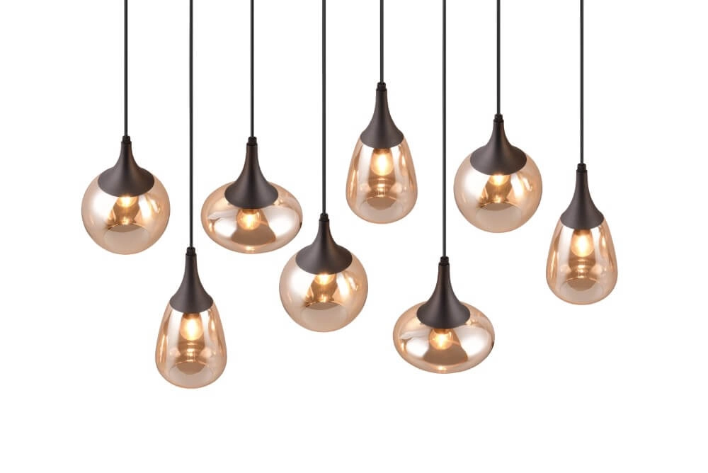 8-light pendant lamp Lumina with amber glass Trio 4017807577679