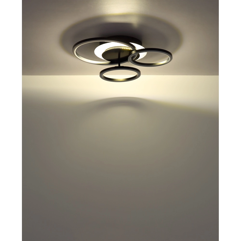 Black ceiling lamp Norberto 3 rings Globo 9007371572830