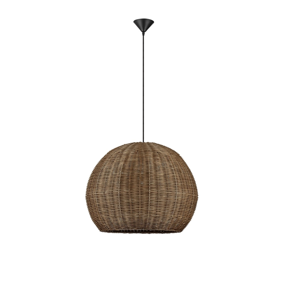 Pendant lamp Rielo black with rattan Lyora 5212017487957