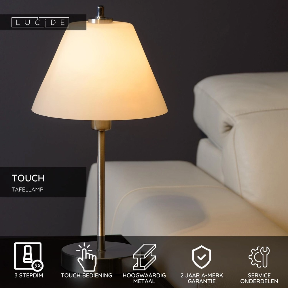 Table lamp Touch chrome Lucide 5411212123329